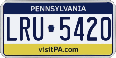 PA license plate LRU5420