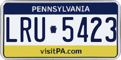 PA license plate LRU5423