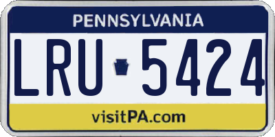 PA license plate LRU5424