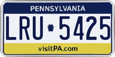 PA license plate LRU5425