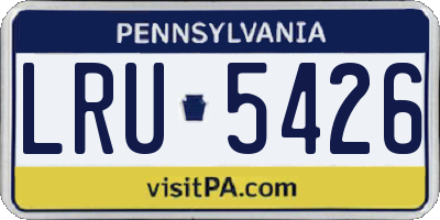 PA license plate LRU5426