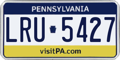 PA license plate LRU5427