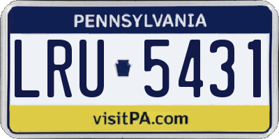 PA license plate LRU5431
