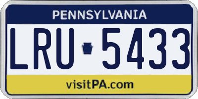 PA license plate LRU5433