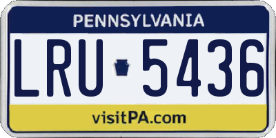 PA license plate LRU5436