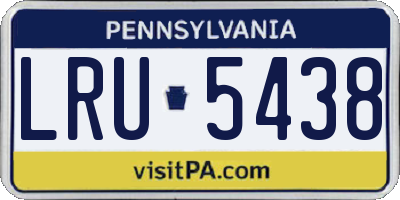 PA license plate LRU5438