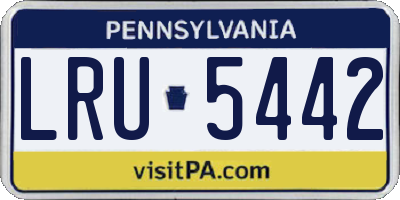 PA license plate LRU5442