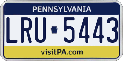 PA license plate LRU5443