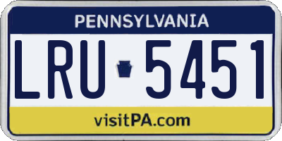 PA license plate LRU5451