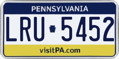 PA license plate LRU5452