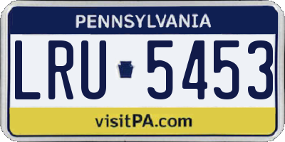 PA license plate LRU5453