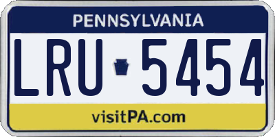 PA license plate LRU5454