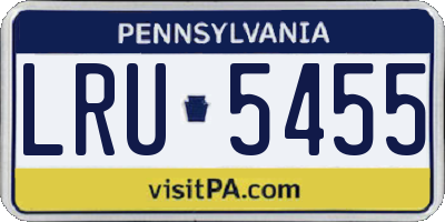 PA license plate LRU5455