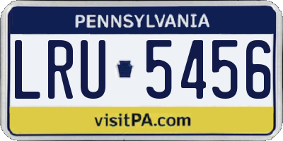 PA license plate LRU5456
