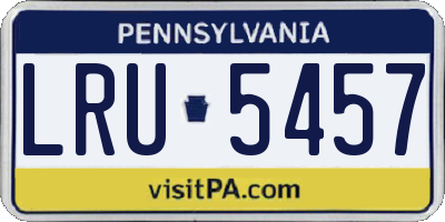 PA license plate LRU5457