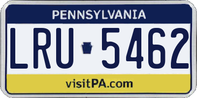 PA license plate LRU5462