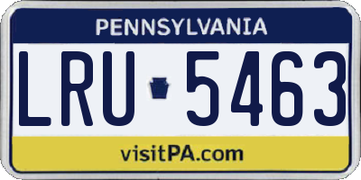 PA license plate LRU5463