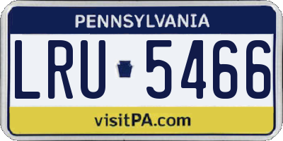 PA license plate LRU5466