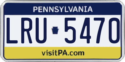 PA license plate LRU5470