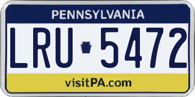 PA license plate LRU5472