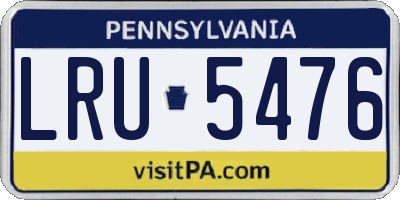 PA license plate LRU5476