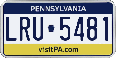PA license plate LRU5481