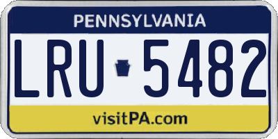 PA license plate LRU5482
