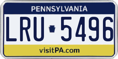 PA license plate LRU5496