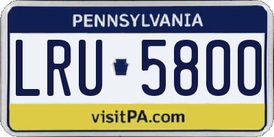PA license plate LRU5800