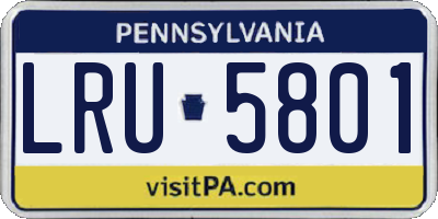 PA license plate LRU5801