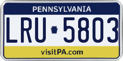 PA license plate LRU5803
