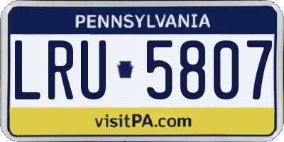 PA license plate LRU5807