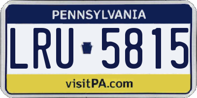 PA license plate LRU5815