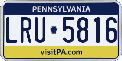 PA license plate LRU5816