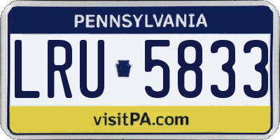 PA license plate LRU5833
