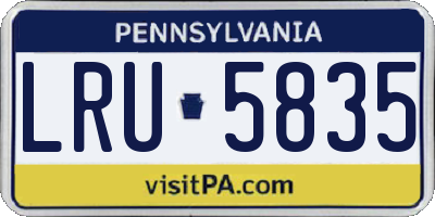 PA license plate LRU5835
