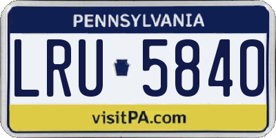 PA license plate LRU5840