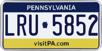 PA license plate LRU5852