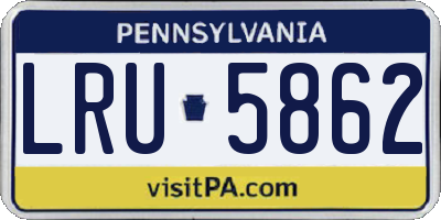 PA license plate LRU5862