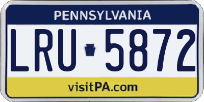 PA license plate LRU5872