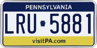 PA license plate LRU5881