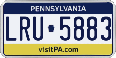 PA license plate LRU5883