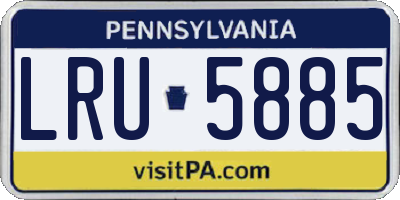 PA license plate LRU5885