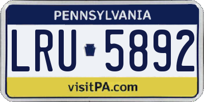 PA license plate LRU5892