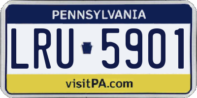 PA license plate LRU5901