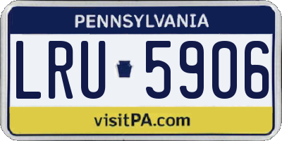 PA license plate LRU5906