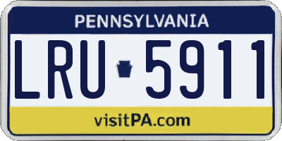 PA license plate LRU5911