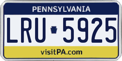 PA license plate LRU5925