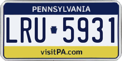 PA license plate LRU5931