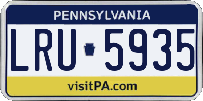 PA license plate LRU5935
